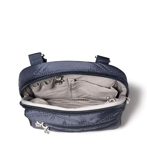 Baggallini Journey Crossbody Bags for Women 9x6 Small Lightweight Travel Handbag W/RFID - color: French Navy Quilt