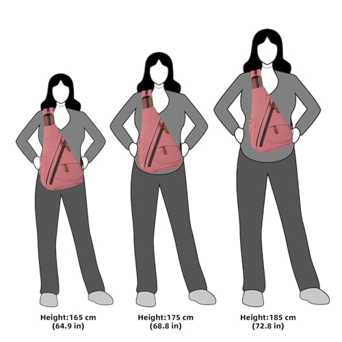 KL928 Canvas Sling Bag - Small Crossbody Backpack Shoulder Casual Daypack Rucksack for Men Women(Large Version, Rust Red) - color: Canvas-rust Red