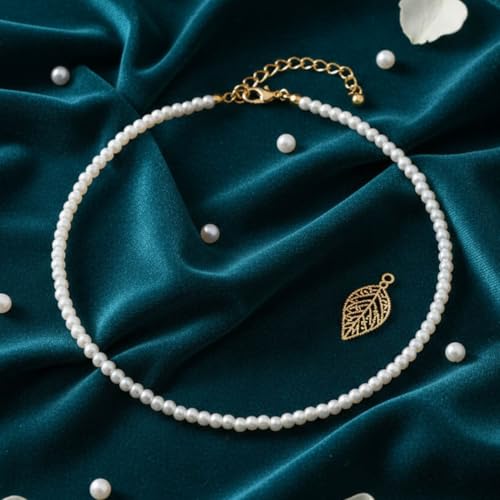 Boho Pearl Choker Necklace White Pearl Necklaces Prom Neck Chains for Women