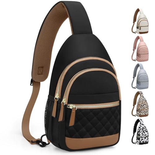 Capolo Sling Bag for Women Men Waterproof Crossbody Bags for Women Trendy Casual Fanny Pack with Convertible Shoulder Strap Chest Bag for Travel Hiking(Black, Large) - color: Black, size: Large