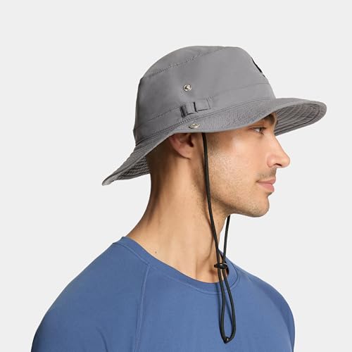 MISSION Cooling Bucket Hat - Unisex Wide-Brim Hat for Men & Women - Lightweight, Foldable & Durable - Cools Up to 2 Hours - color: Charcoal