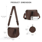 Crossbody Bags for Women, Large Vegan Leather Trendy Bum Bag - color: Chocolate Brown