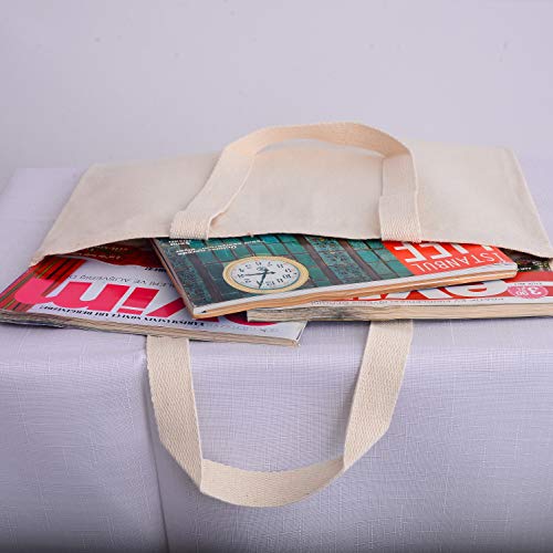 TBF Wholesale Canvas Tote Bags 15x16x3 with Bottom Gusset | Blank Totes for Printing, Painting & Embroidery - color: Natural