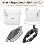 Baggallini Pocket Crossbody Bags for Women 8x8 Small Lightweight Durable Water-resistant Travel Purse W/Rfid - color: White