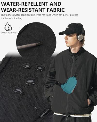 Peicees Sportswear Essentials Small Crossbody Bag for Men Women Mini Sling Bag Travel Running Phone Daypack Cross Body Shoulder Bags, Black - color: Black