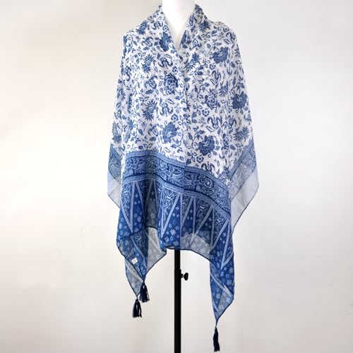 Lightweight Boho Scarf for Women Spring Summer Floral Printed Scarves Fashion Shawl Wrap - color: Color-d01