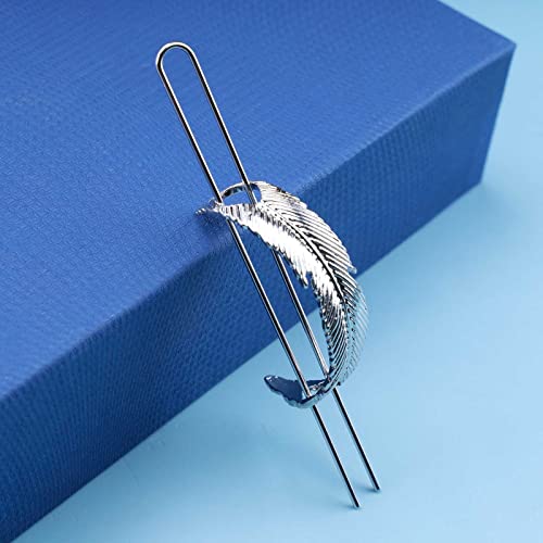 Vintage Hair Bun Cuff Leaf Bun Holder Cage Silver Hair Slide Pin Metal Hair Stick Bun Holder Cage Alloy Hair Fork Clip Decorative Hair Accessories for Women and Girls (Silver)