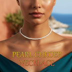 Boho Pearl Choker Necklace White Pearl Necklaces Prom Neck Chains for Women