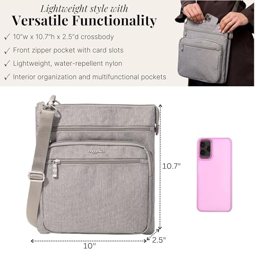 Baggallini womens Out and About Crossbody - color: Stone Heritage