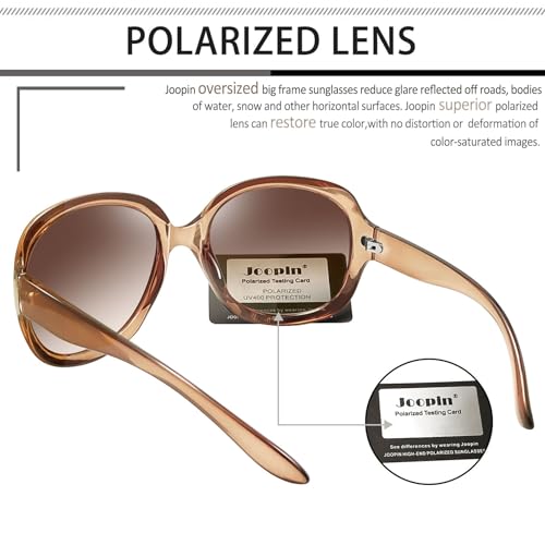 Joopin Oversized Sunglasses Womens Trendy Polarized Large Driving Sun Glasses Ladies UV Protective Big Sunnies Shades - color: B04-brown/Brown Gradient