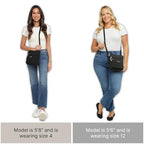 Baggallini Pocket Crossbody Bags for Women 8x8 Small Lightweight Durable Water-resistant Travel Purse W/Rfid - color: Black/Sand