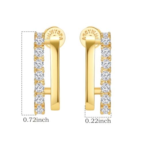 14K Gold Plated Hoop Earrings for Women | Statement Huggie Earrings Trendy Jewelry - color: Double Hoop Earrings