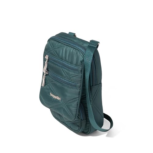 Baggallini Journey Crossbody Bags for Women 9x6 Small Lightweight Travel Handbag W/RFID - color: Emerald Quilt