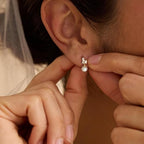 Hayopi Pearl Earrings for Women - Dainty Gold Dangle Drop Earrings, 14k Gold Plated Cute Bow Design, Hypoallergenic Pearl Studs, Wedding Jewelry Gifts - color: GOLD-3 CZ Pearl