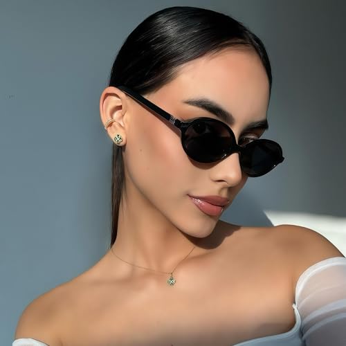 BOTEN Retro Oval Sunglasses for Women Men Small 90s Sun Glasses Trendy Round Shades Cute Designer Sunnies - color: 3 Pack Tortoise Frame/Brown Lens+tortoise Frame/Grey Lens+black Frame/Grey Lens