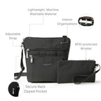 Baggallini Pocket Crossbody Bags for Women 8x8 Small Lightweight Durable Water-resistant Travel Purse W/Rfid - color: Charcoal