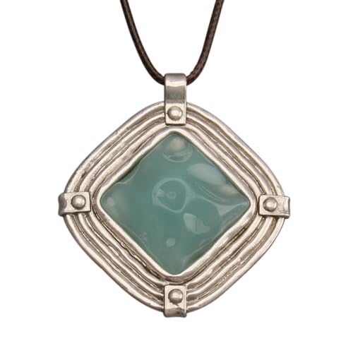 Boho Necklaces for Women Cord Necklace with Pendant Long Silver Necklace Vintage Sweater Necklace Hippie Jewelry for Women Girls Gifts - style: Blue Turquoise Necklace