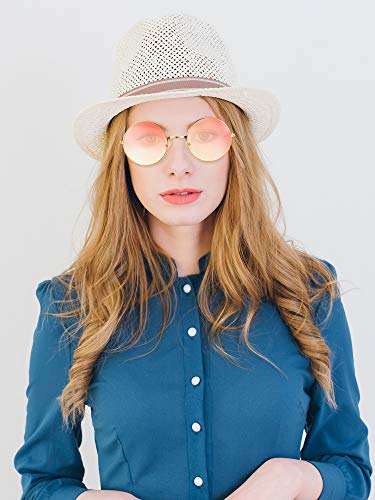 Blulu 12 Pairs 60s 70s Hippie Circle Sunglasses for Women Men Retro Glasses Round Tinted Lens Sunglasses Pack Vintage Hipster Small Hippie Eyewear for Men Women Masquerade Costumes Party Gifts