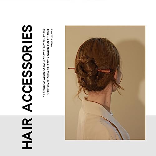 4 Pieces Of Sandalwood Hairpin, Ball Head Simple Spring Plate Hairpin, Retro Handmade Wooden Hair Stick Long Hair Sandalwood Hair Bun Ladies Hair Accessories