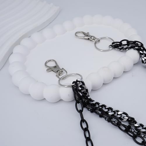 Layered Pants Chain keychain for Women Men Punk Wallet Chains Hiphop Jeans Keychain Halloween Jewelry - style: F-black layered chain