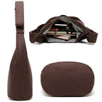 Coton Pose Women Hippie Crossbody Bag - Top Zip Large Capacity Canvas Sling Bag - Jacquard Cloth Handmade - color: Brown