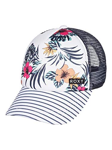 Roxy Girls' Honey Coconut Trucker Hat - Breathable Mesh Snapback, Curved Visor - color: Bright White (Badami), size: One Size