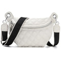 Women's Quilted Crossbody Waist Pack, PU Leather Fanny Pack Sling Bag with Adjustable Belt, Small Shoulder Purse for Travel, Daily Use (Off-white) - color: D-off White