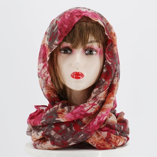 vimate Lightweight Scarf for Women Fashion Head Cover Hijab Cotton Voile Scarf Shawl Wrap for Spring Fall Winter Season - color: J3#.style 14