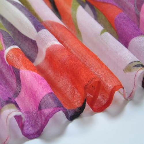 Lightweight Boho Scarf for Women Spring Summer Floral Printed Scarves Fashion Shawl Wrap - color: Color-f02