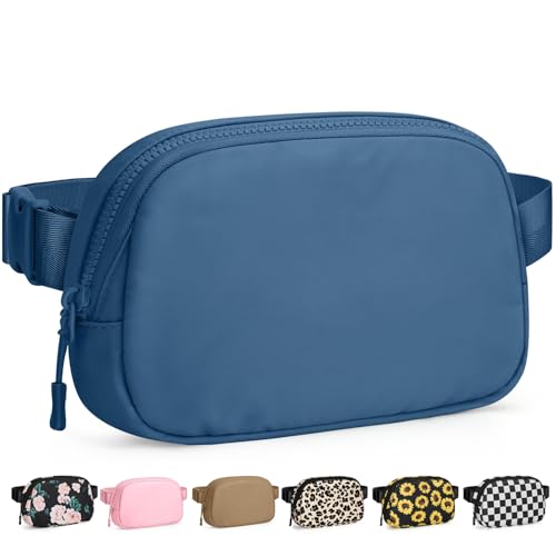 Pritent Fanny Packs for Women Cross Body Bag Waterproof Belt Bag with Adjustable Strap and Zipper Back Pocket Small Crossbody Bags Fashion Waist Packs for Workout Travelling(Navy Blue) - color: Navy Blue, size: Small