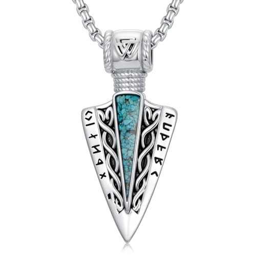 Turquoise Necklaces 925 Sterling Silver Western Necklace Boho Jewelry for Men Women Her Birthday Valentines Day Gifts - style: 7-Arrow Necklace