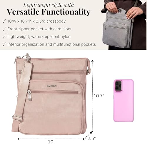 Baggallini womens Out and About Crossbody - color: Blush Shimmer