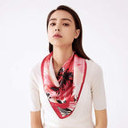 4 Pc Set Large 35 x 35 inches Satin Square Scarves Neck Hair Head Scarf Bundle - color: Set R