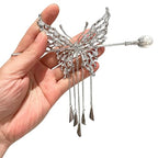 1 Pc Butterfly Hair sticks for buns,Hair pins for women,Buns and Updos with No Hair Damage,Metal French Pin Great Hold,Suitable for fine & thick hair(silver) US377 (silver) - color: silver