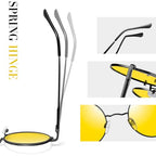 Joopin Retro Small Round Sunglasses Hippie Circle Sun Glasses Polarized UV400 Protection Metal Shades for Men Women - color: A08-black Frame Yellow Lens