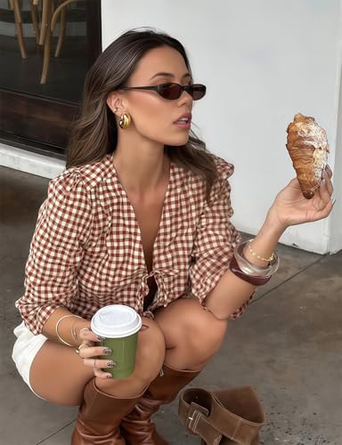 GUVIVI Retro Oval Sunglasses for Women 2026 90s Small Chic Cat Eye Sun Glasses Sunnies Lightweight Shades - color: 2 Pack Blackbrown + Black