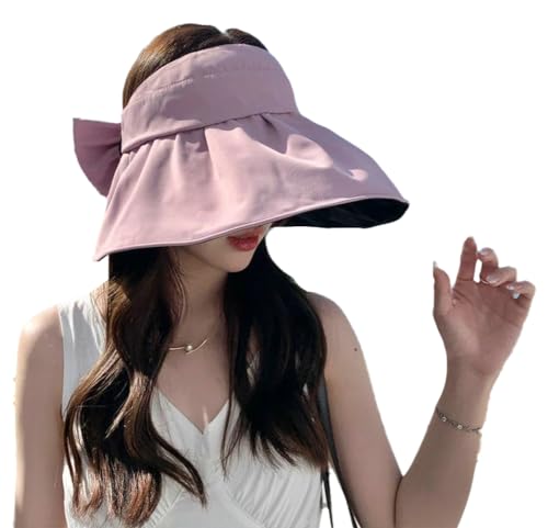 Sun Visor Hats for Women Wide Brim UPF 50+ Bucket Hats Summer Visor Caps Beach Hat Packable UV Protection Fishing Hiking Hat - color: Purple