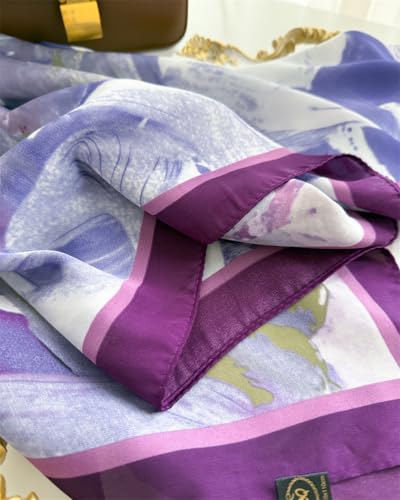 XL 43 Inch Extra Large Square Scarf Fashion Scarves Silk Feeling Hair Scarf Wrapping Scarfs Night Sleeping Headscarf - color: Ba1025
