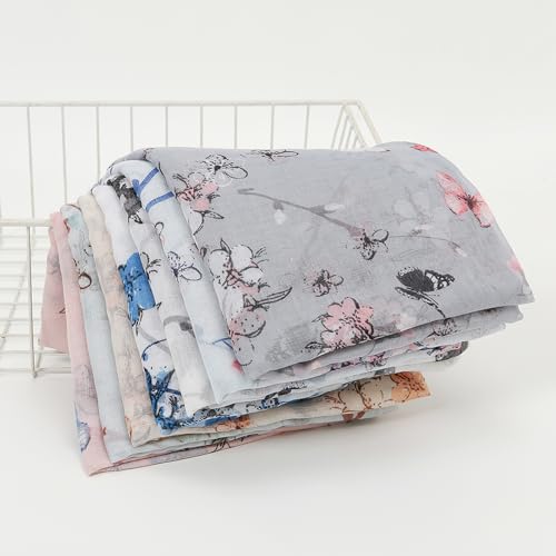 vimate Lightweight Scarf for Women Fashion Head Cover Hijab Cotton Voile Scarf Shawl Wrap for Spring Fall Winter Season - color: L2#.style 21