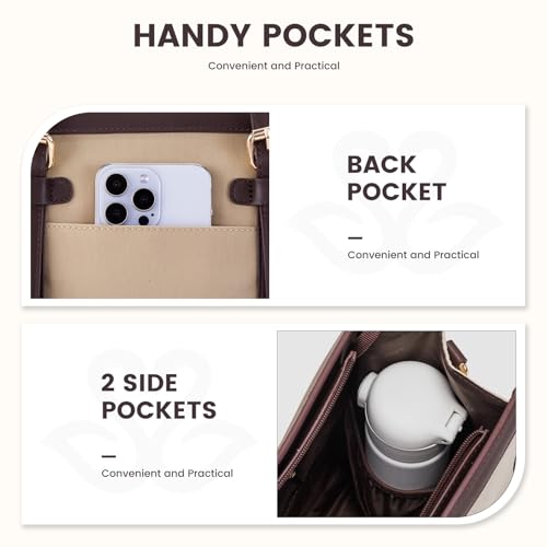 LOVEVOOK Laptop Tote for Women 15.6 Inch Canvas, Large Capacity Work Bag With Clutch Purse, Computer Office Business Briefcase, Casual Handbag for Travel College Teacher School - color: Beige, size: 15.6 inch