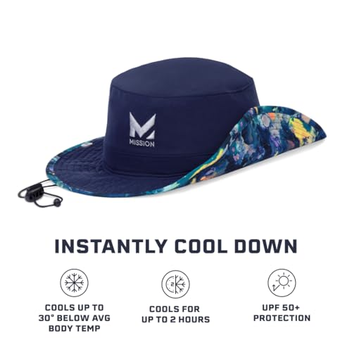 MISSION Cooling Bucket Hat - Unisex Wide-Brim Hat for Men & Women - Lightweight, Foldable & Durable - Cools Up to 2 Hours - color: Blended Spring