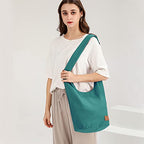 Coton Pose Women Hippie Crossbody Bag - Top Zip Large Capacity Canvas Sling Bag - Jacquard Cloth Handmade - color: Light Green