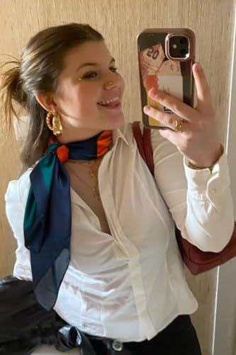 AIBFRID 27.5" Head Scarf for Women, Large Square Satin Hair Scarf Neck Silk Scarves Hair Wrap Bandanas For Sleeping - color: Style_02