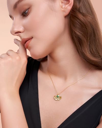 SNGIA 18K Gold Plated Green Malachite Natural Stone Healing Half Circle Pendant Statement Necklace for Women by SNGIA, Bead Trendy Birthstone Gemstone Bohemian Preppy Retro Bold Handmade Exaggerated Jewelry Gifts, Vintage Unique Cute Baroque necklace Summ