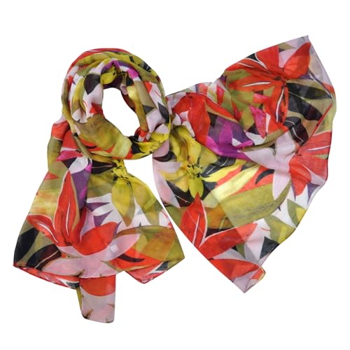 Lightweight Boho Scarf for Women Spring Summer Floral Printed Scarves Fashion Shawl Wrap - color: Color-f02