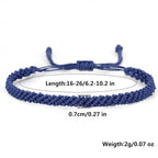 1/2Pcs Set Tibetan Rope Braided Rope String Adjustable Bracelet for Women Men Jewelry Handmade Bohemian Lucky Protection Bracelet Colorful - color: Blue
