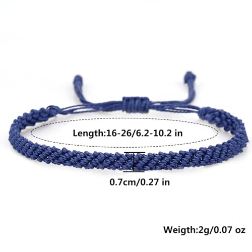1/2Pcs Set Tibetan Rope Braided Rope String Adjustable Bracelet for Women Men Jewelry Handmade Bohemian Lucky Protection Bracelet Colorful - color: light blue