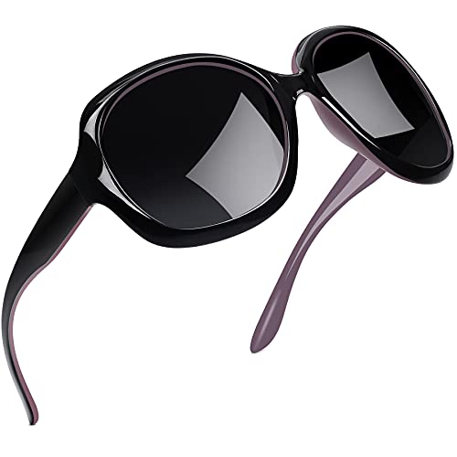 Joopin Oversized Sunglasses Womens Trendy Polarized Large Driving Sun Glasses Ladies UV Protective Big Sunnies Shades - color: B03-black Purple/Black