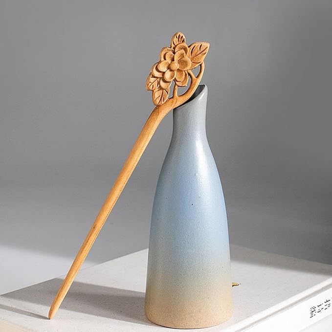 Handmade Ancient Chinese Japanese Wood Hair Sticks Chopsticks Wooden Vintage Retro Carved Long Fork Pen Shawl Pins Sticks Hairpins Clips Barrettes, Hair Accessories