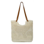 Oweisong Beach Bags for Women Woven Crochet Summer Purse 2026 | Boho Tote Bag, 13.8" Large Capacity, Tote Bag with Zipper, Foldable Packable, Beach Shipping, Vacation Purse - color: Begie